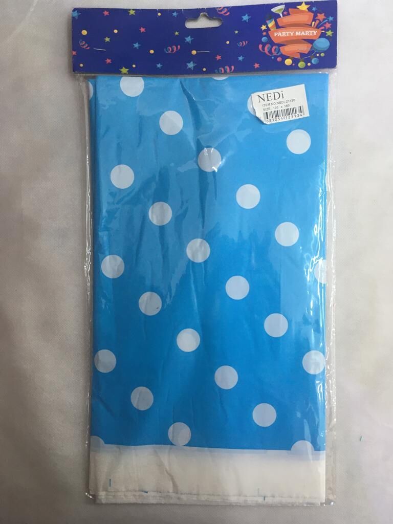 MASA ÖRTÜSÜ PUANTİYELİ MAVİ 108-180 CM