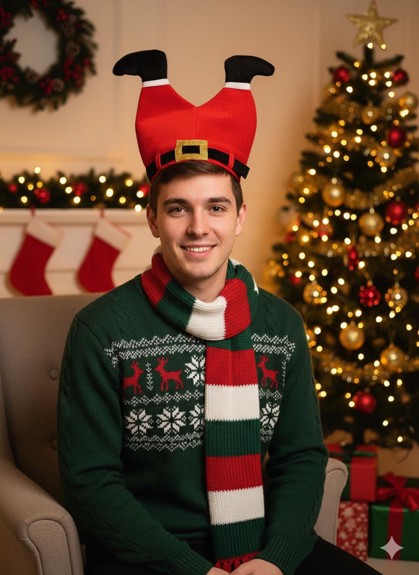 ŞAPKA KUMAŞ YILBAŞI NOEL PANTALON 30*32CM