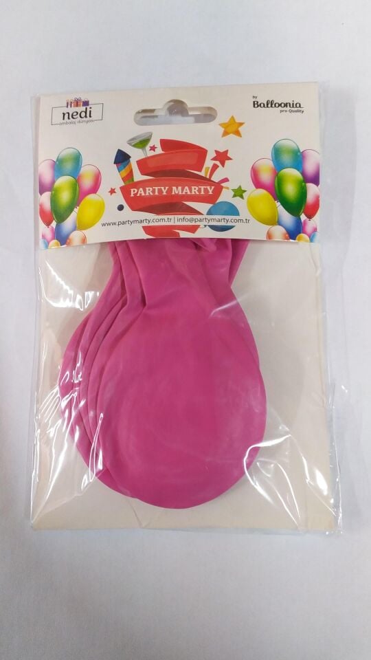 BALON MARKET DÜZ RENK AÇIK FUŞYA 10 LU