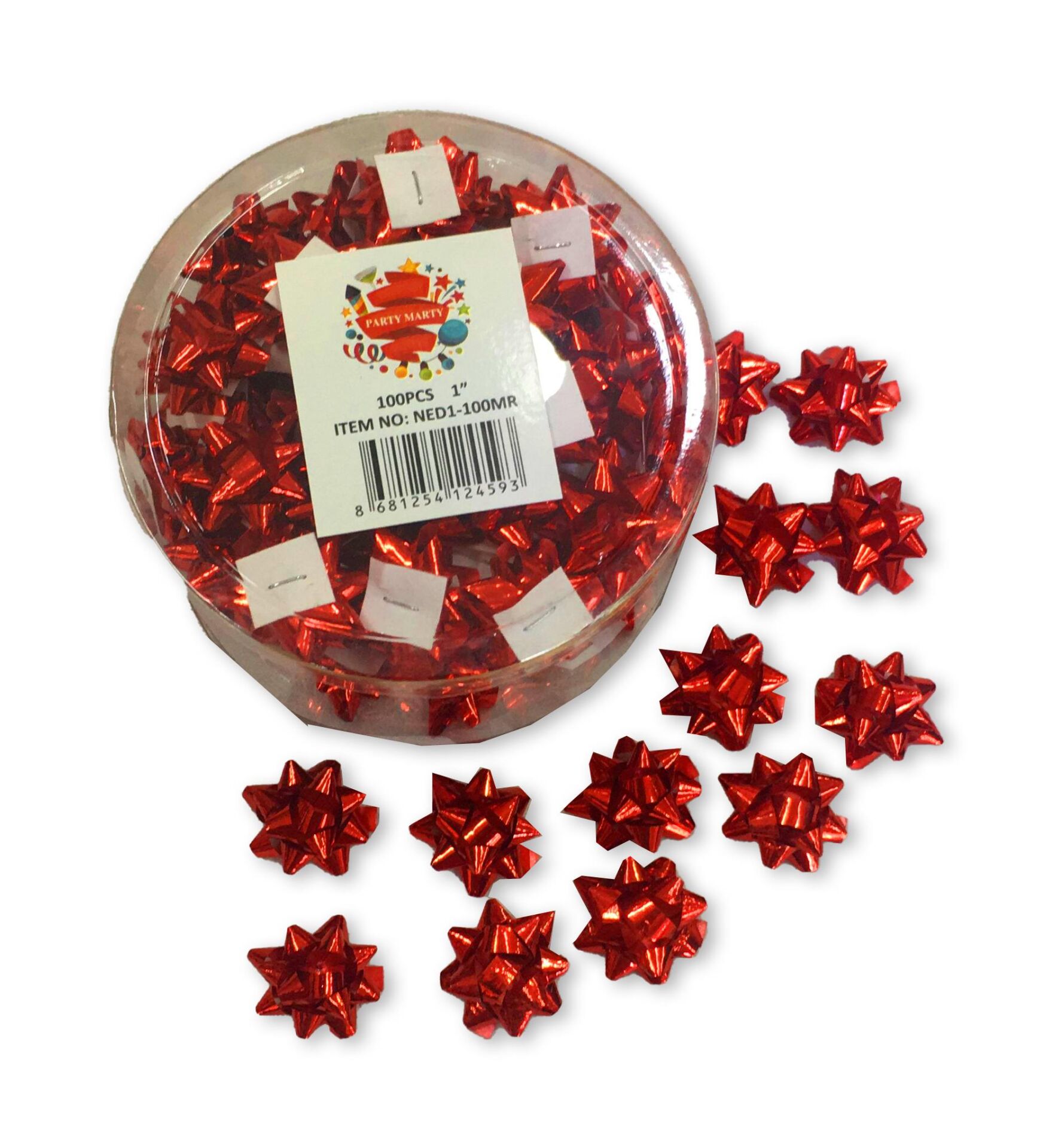 AMBALAJ PAKET SÜSÜ MİNİ YILDIZ KIRMIZI 100AD/PK