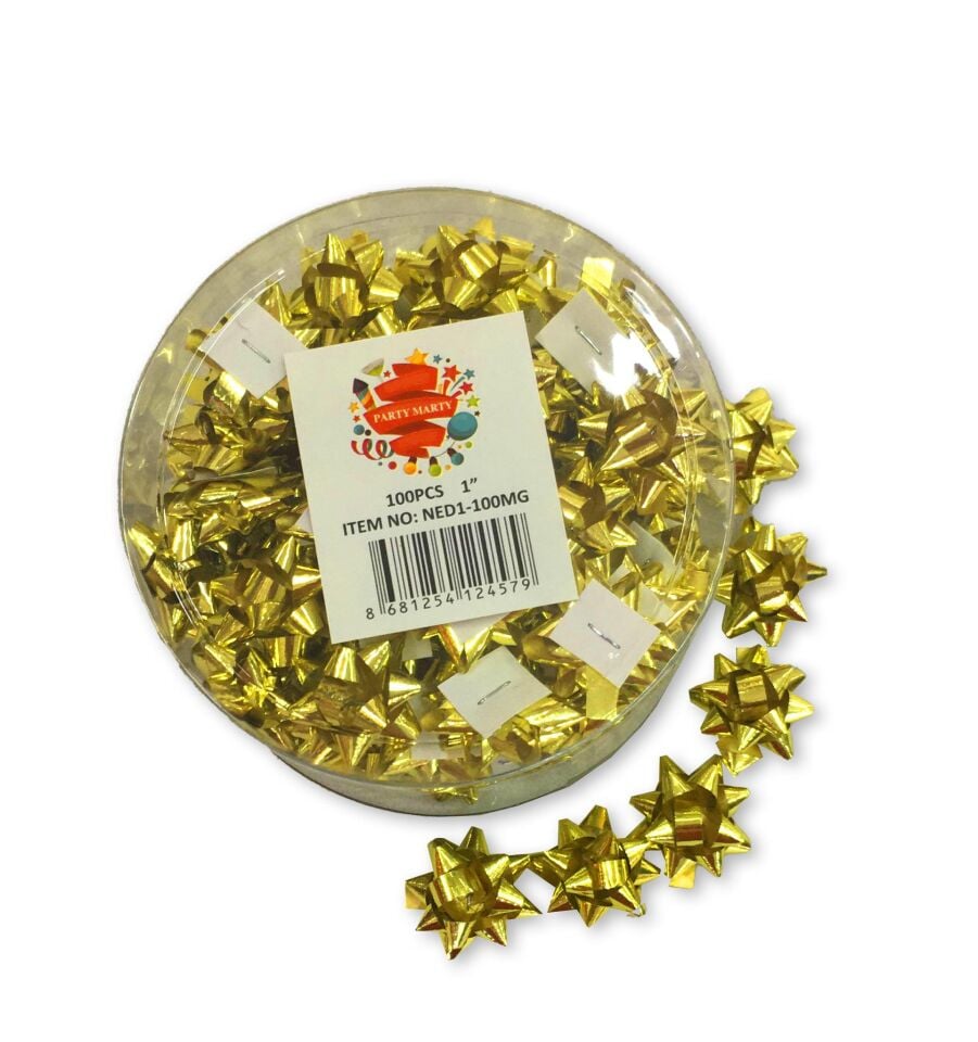 AMBALAJ PAKET SÜSÜ MİNİ YILDIZ ALTIN 100AD/PK