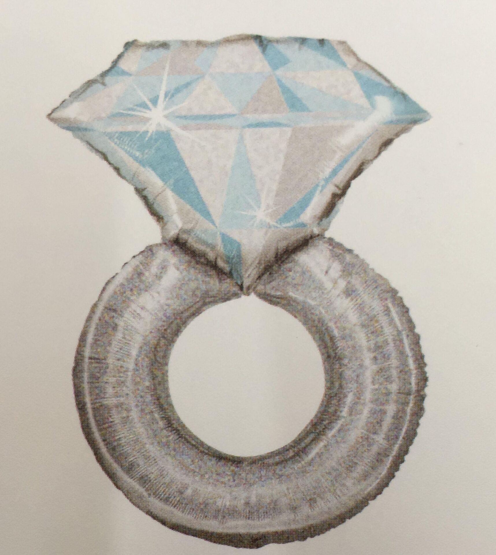 BALON FOLYO TEKTAŞ YÜZÜK GÜMÜŞ 84*54 CM