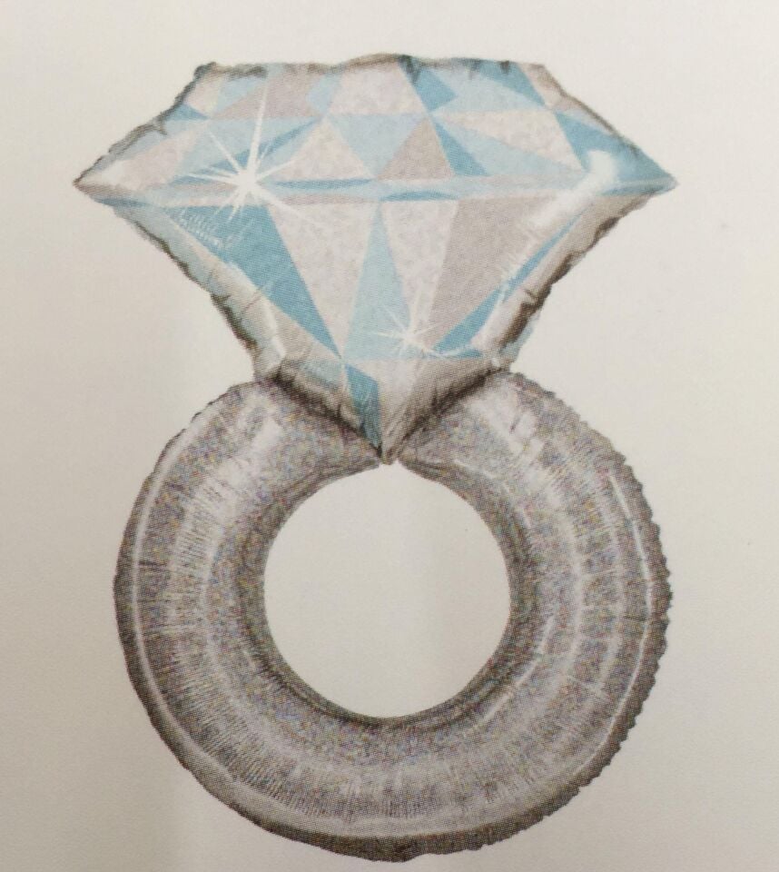 BALON FOLYO TEKTAŞ YÜZÜK GÜMÜŞ 84*54 CM