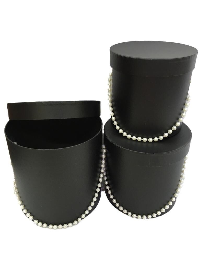 KUTU SİLİNDİR BONCUKLU 3 LÜ SET SİYAH