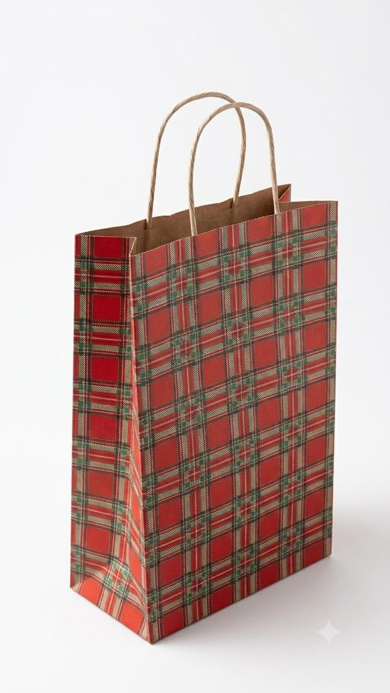 ÇANTA B.KRAFT BÜKÜM SAPLI NOEL EKOSELİ 25*31cm25Lİ