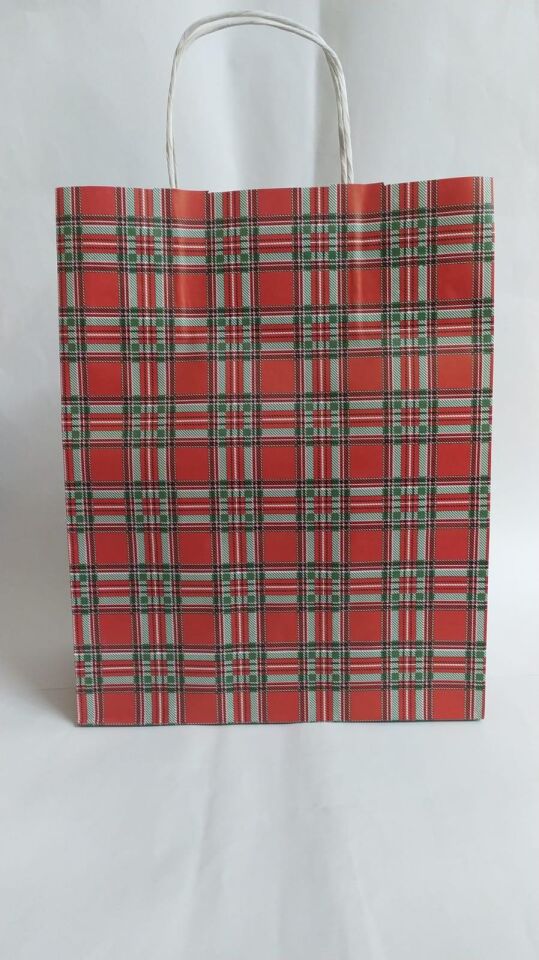 ÇANTA B.KRAFT BÜKÜM SAPLI NOEL EKOSELİ 25*31cm25Lİ