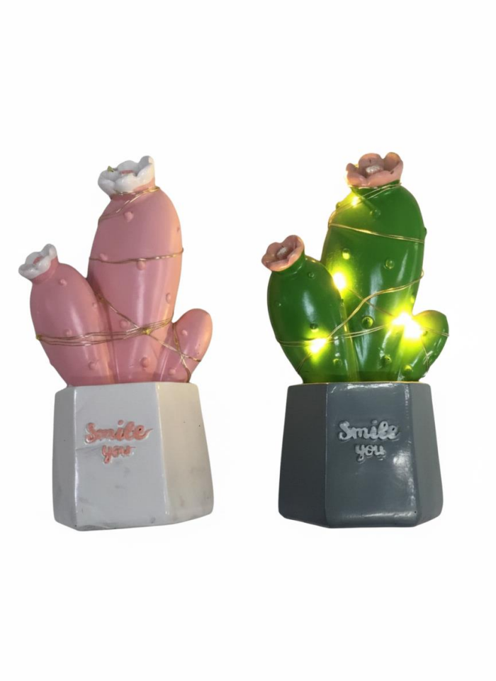 HEDİYELİK SÜS KAKTÜS IŞIKLI PEMBE-YEŞİL