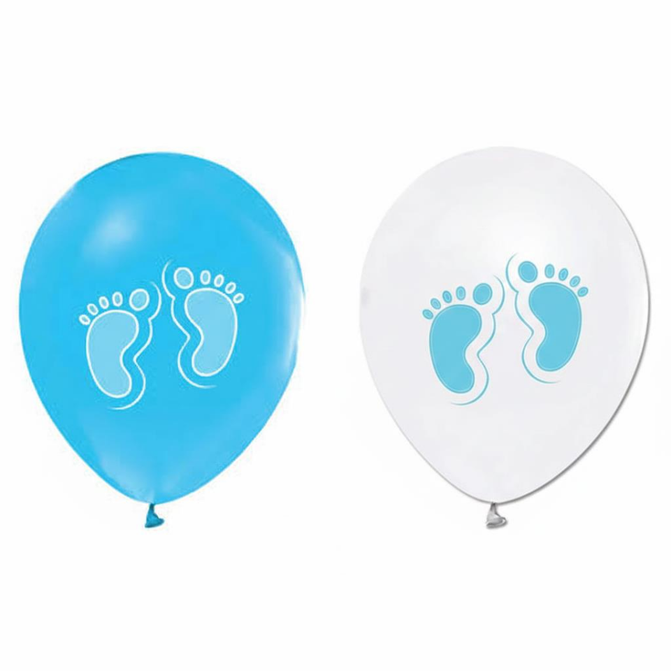 BALON BASKILI MİNİK AYAKLAR METALİK A.MAVİ 8 Lİ