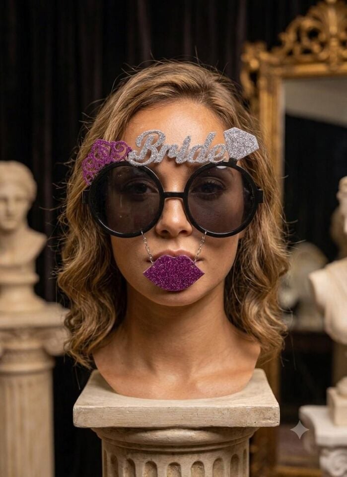 GÖZLÜK BRIDE TO BE DUDAKLI SİMLİ SİYAH