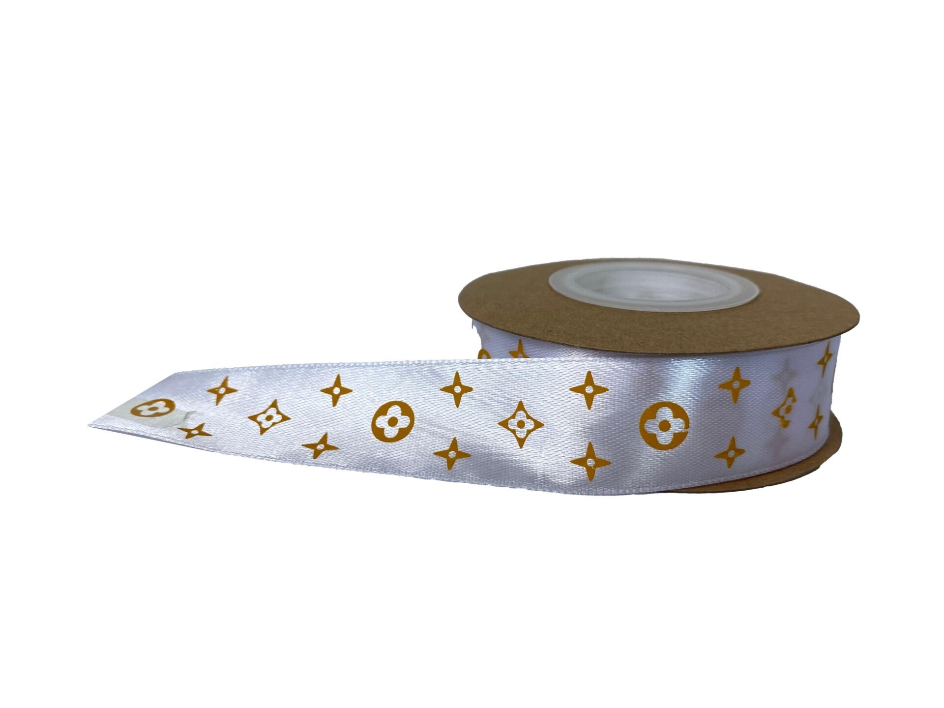 KURDELE SATEN BEYAZ YILDIZLI 2,5 CM 22 MT.