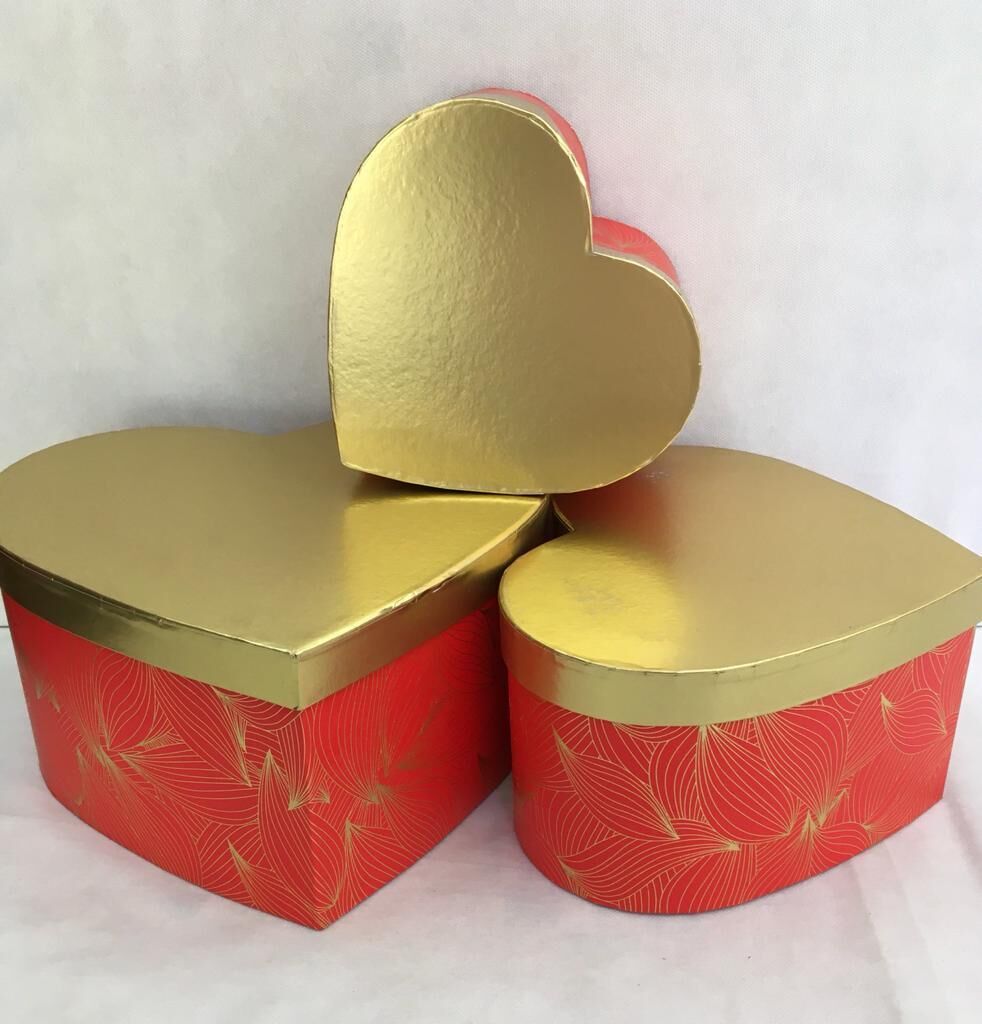 KUTU KALP ALTIN KAPAKLI 3 LÜ FIRÇA DESEN KIRMIZI