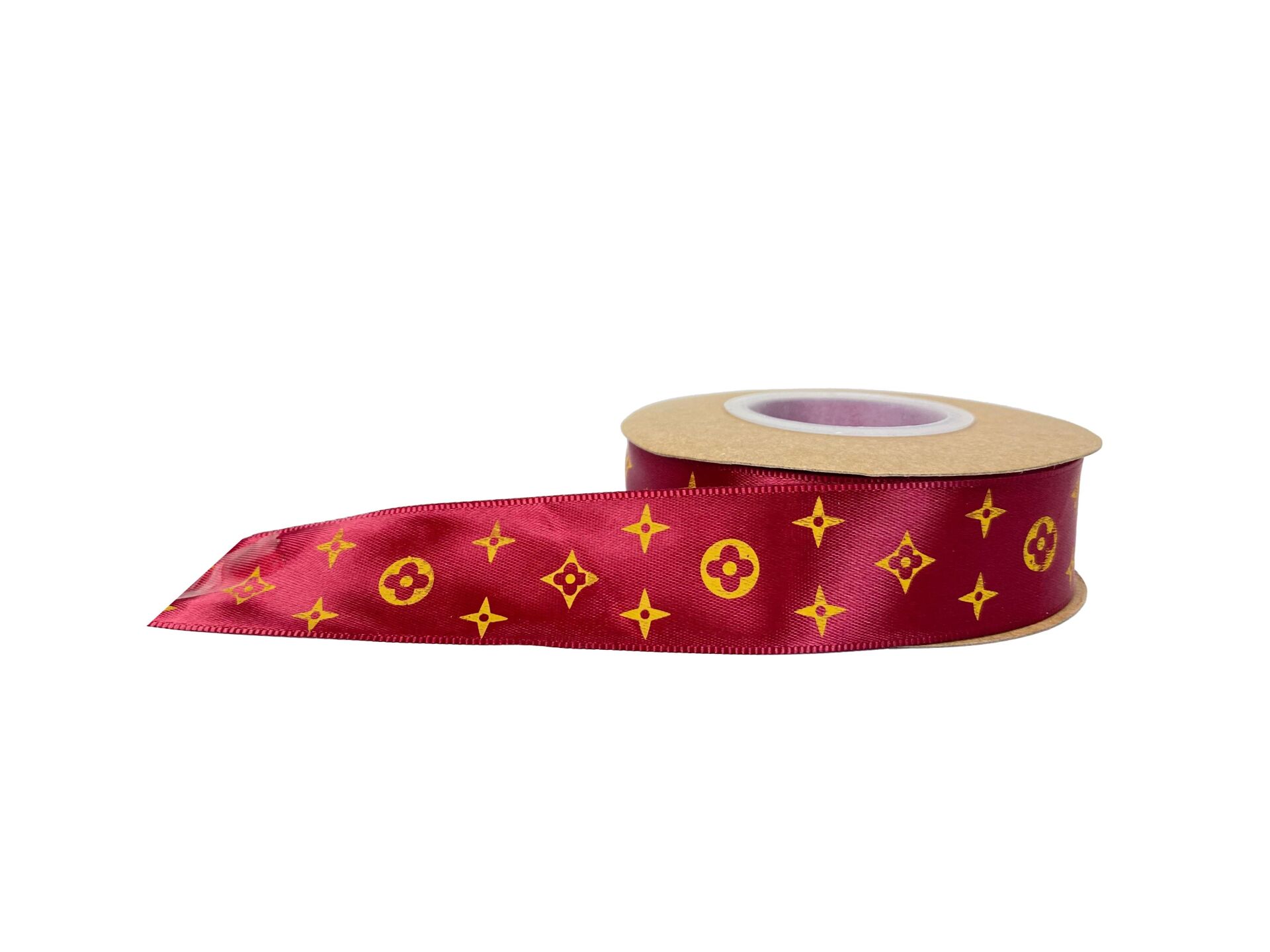 KURDELE SATEN BORDO YILDIZLI 2,5 CM 22 MT.