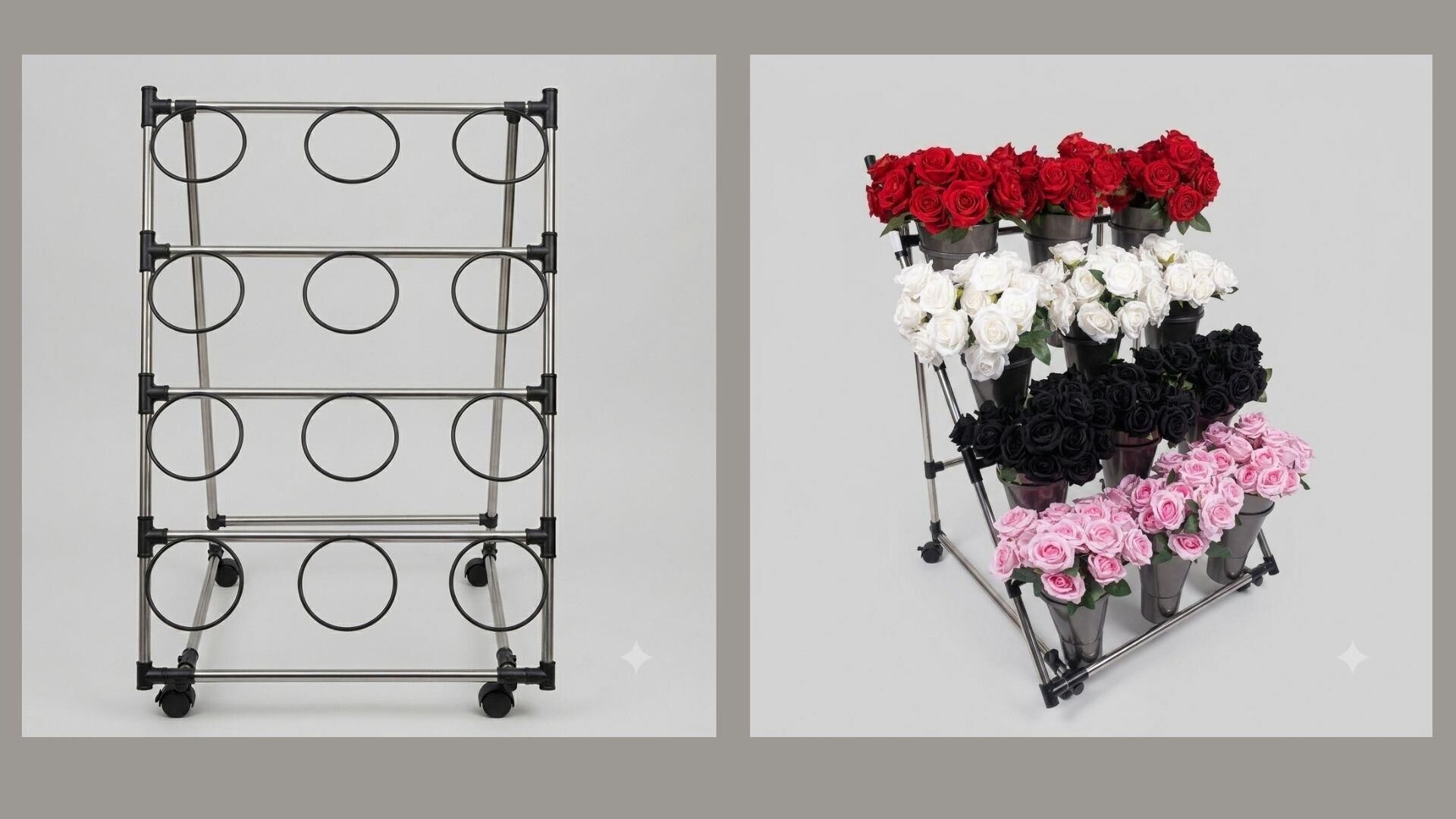 VAZO STANDI 65*110 (PLAS.VAZO 18,5 CM 12 Lİ) BEYAZ