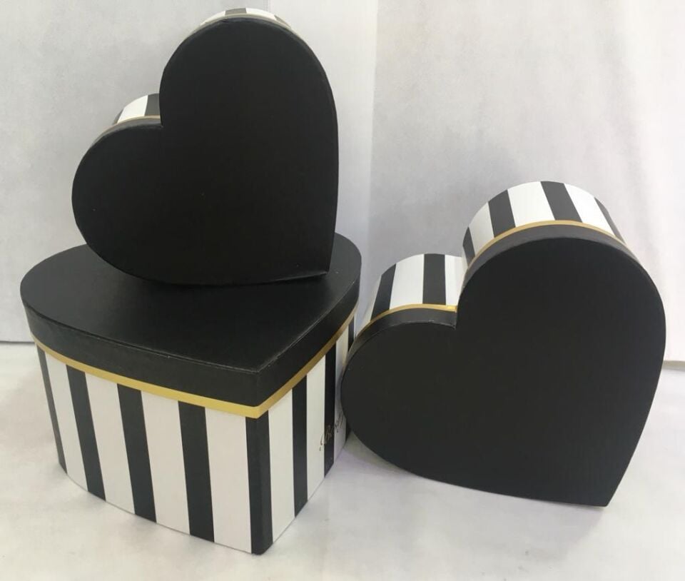 KUTU KALP 3 LÜ SİYAH BEYAZ ÇİZGİLİ  BEST FOR YOU