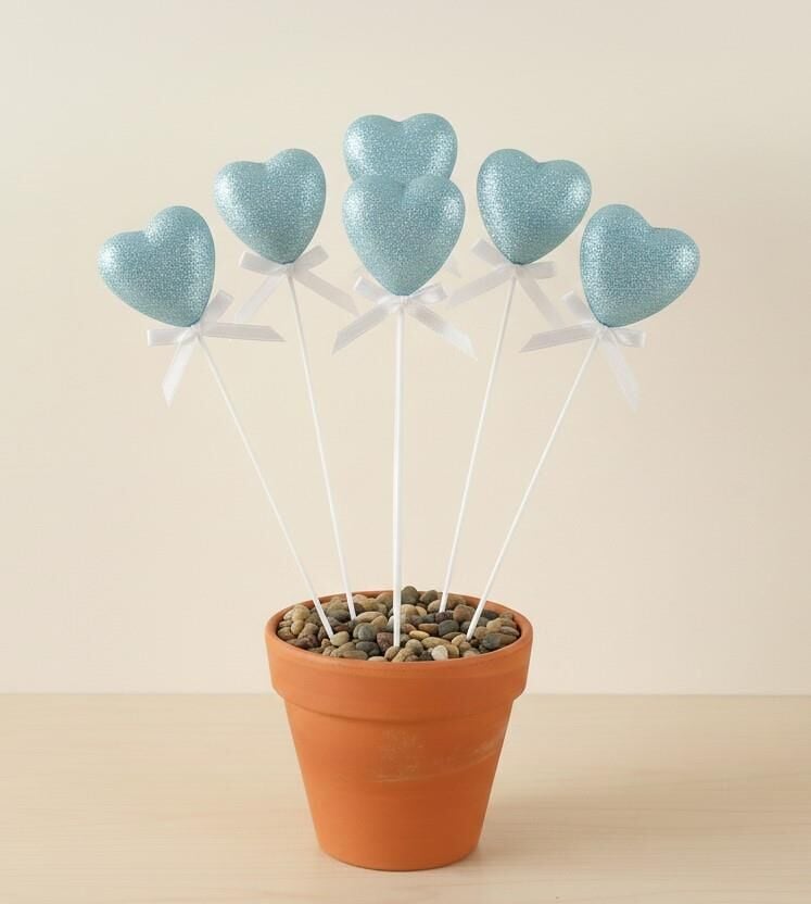 ÇUBUKLU STRAFOR KALP SİMLİ 10 LU ORTA MAVİ