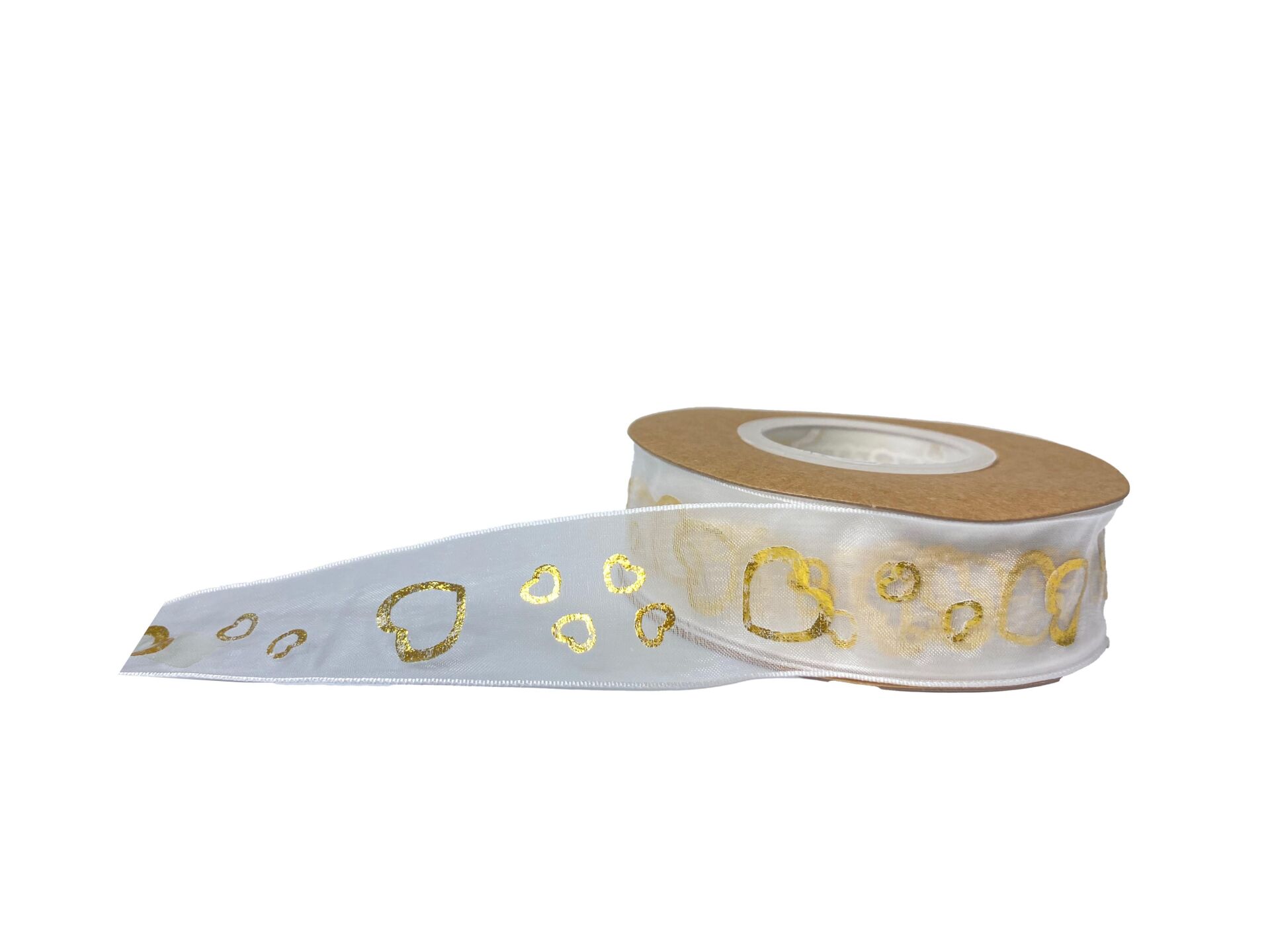 KURDELE ORGANZE BEYAZ KALPLİ 2,5 CM 22 MT.