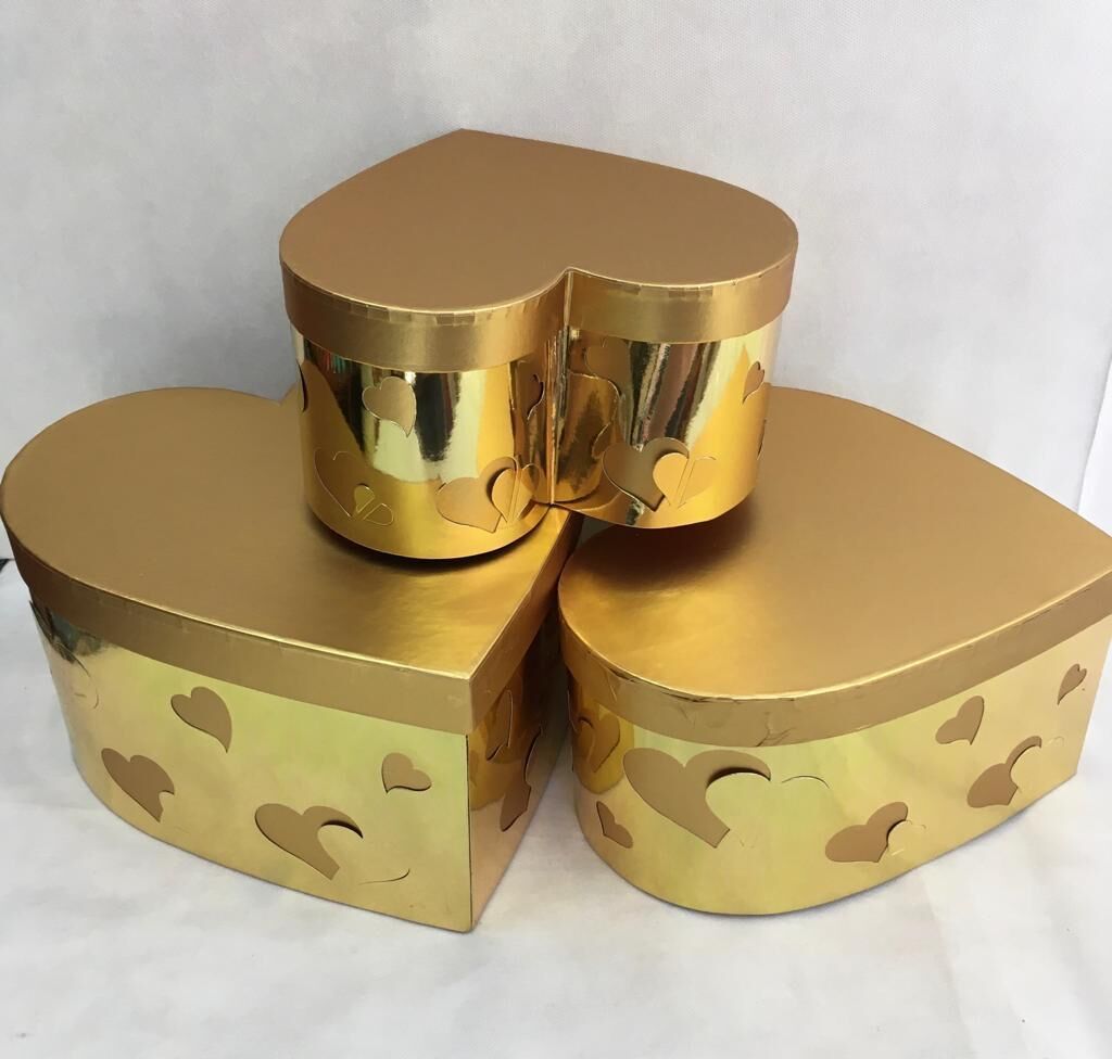 KUTU KALP 3 LÜ ALTIN KALP KABARTMALI