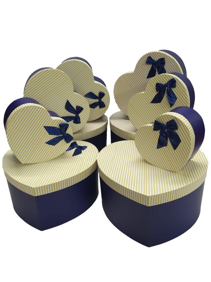 TN KALPLİ KUTU 10 LU PAPYONLU KREM ÇİZGİLİ