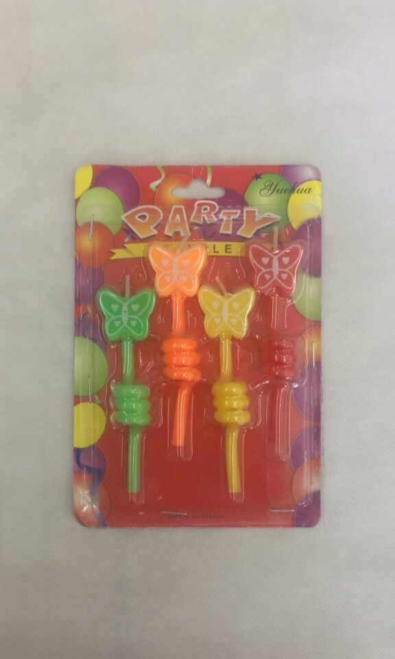 MUM BURGULU KELEBEKLİ RENKLİ 4 LÜ