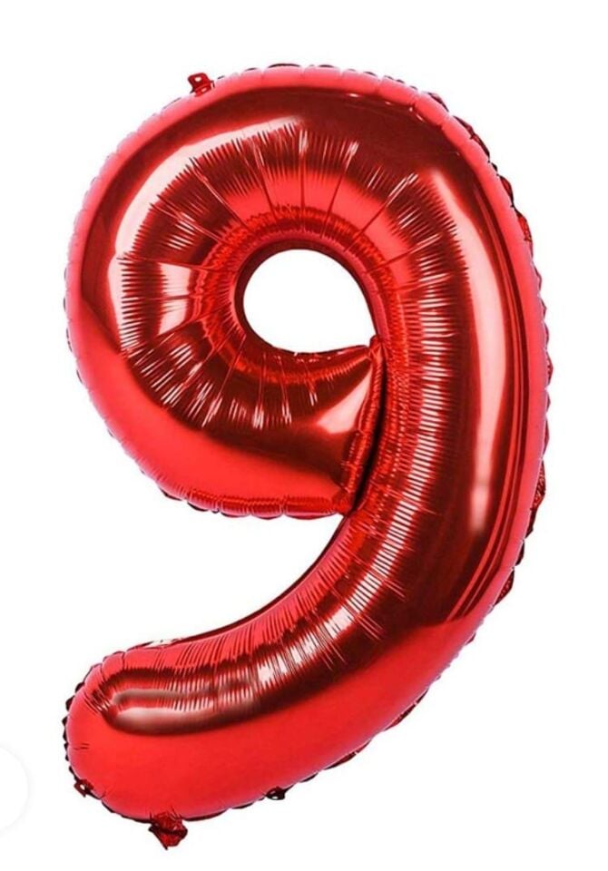 FOLYO BALON RAKKAM KIRMIZI 9