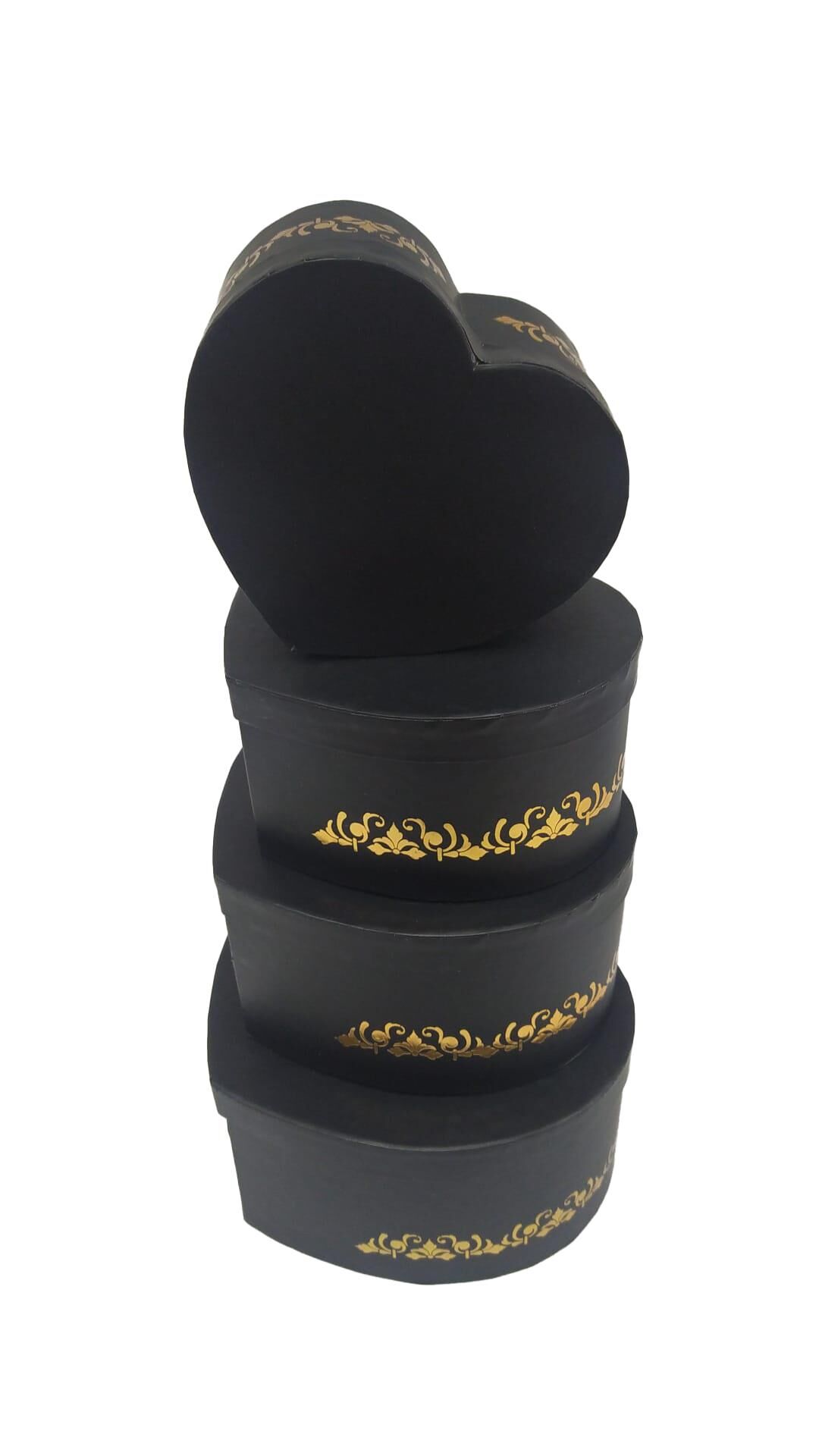 TN KALPLİ KUTU 4 LÜ KENARI VARAK BASKILI SİYAH