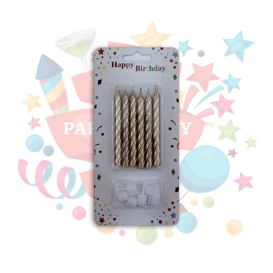 MUM KALIN  BURGULU 8 CM 6 LI PK ALTIN