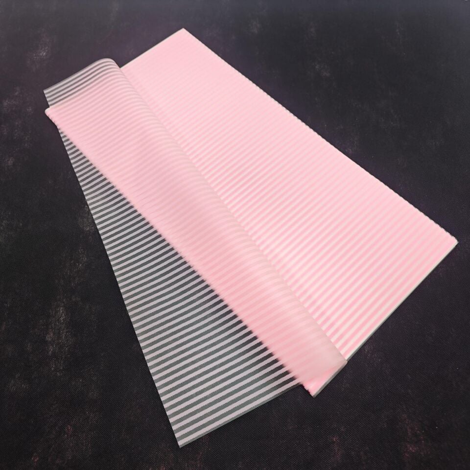 BUKETLİK PP TOZ PEMBE ÇİZGİLİ 58*58  20 Lİ