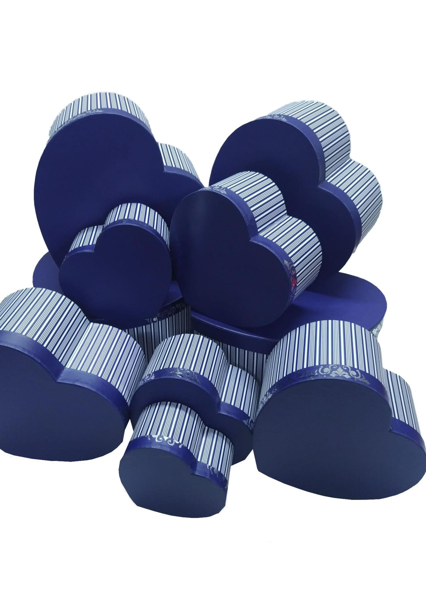 TN KALPLİ KUTU 10LU KENARI VARAK  LACİVERT ÇİZGİLİ