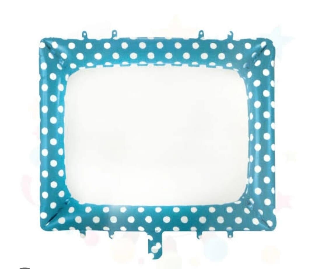 FOLYO BALON ÇERÇEVE PUANTİYELİ MAVİ  KALEMLİ