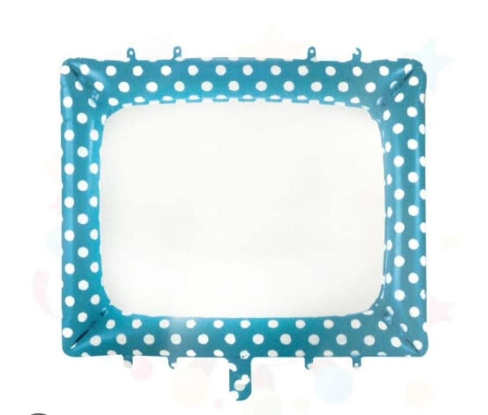 FOLYO BALON ÇERÇEVE PUANTİYELİ MAVİ  KALEMLİ