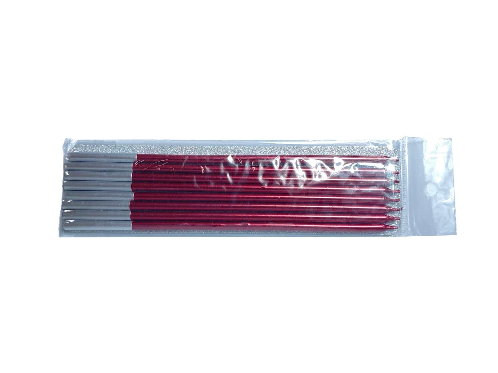 MUM İNCE ÇUBUK  14 CM 8 Lİ PK METALİK KIRMIZI
