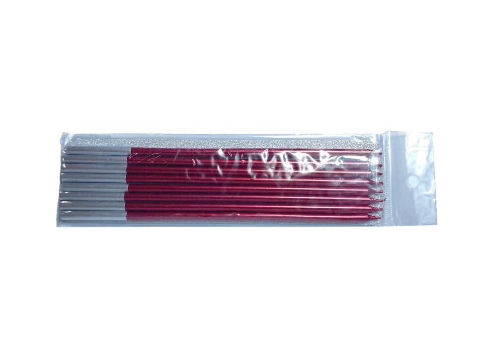 MUM İNCE ÇUBUK  14 CM 8 Lİ PK METALİK KIRMIZI