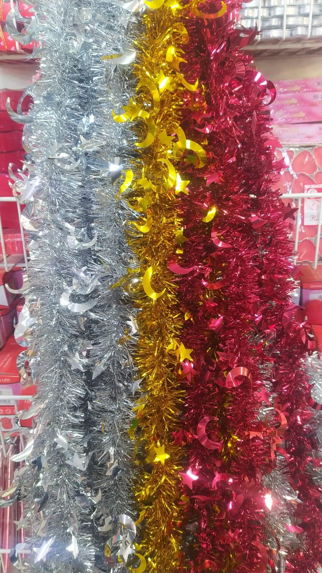 FİESTA SİM SÜS METALİK PARLAK AYYILDIZ 10cm.