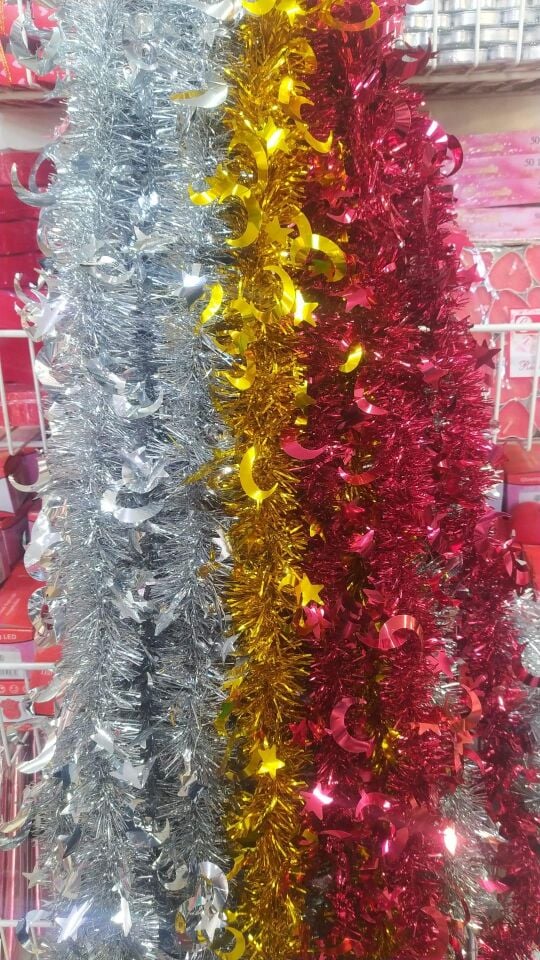 FİESTA SİM SÜS METALİK PARLAK AYYILDIZ 10cm.