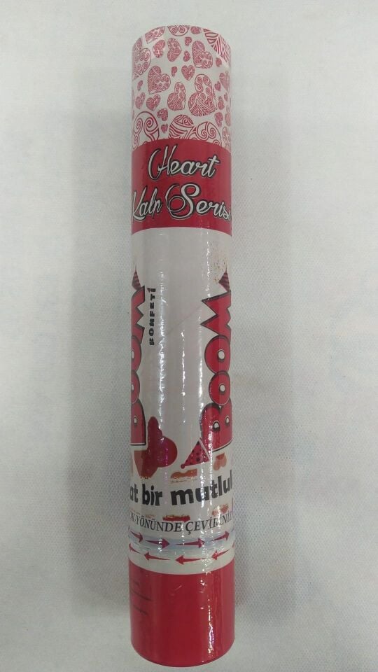 FİESTA KONFETİ 30 CM  KALPLİ KIRMIZI