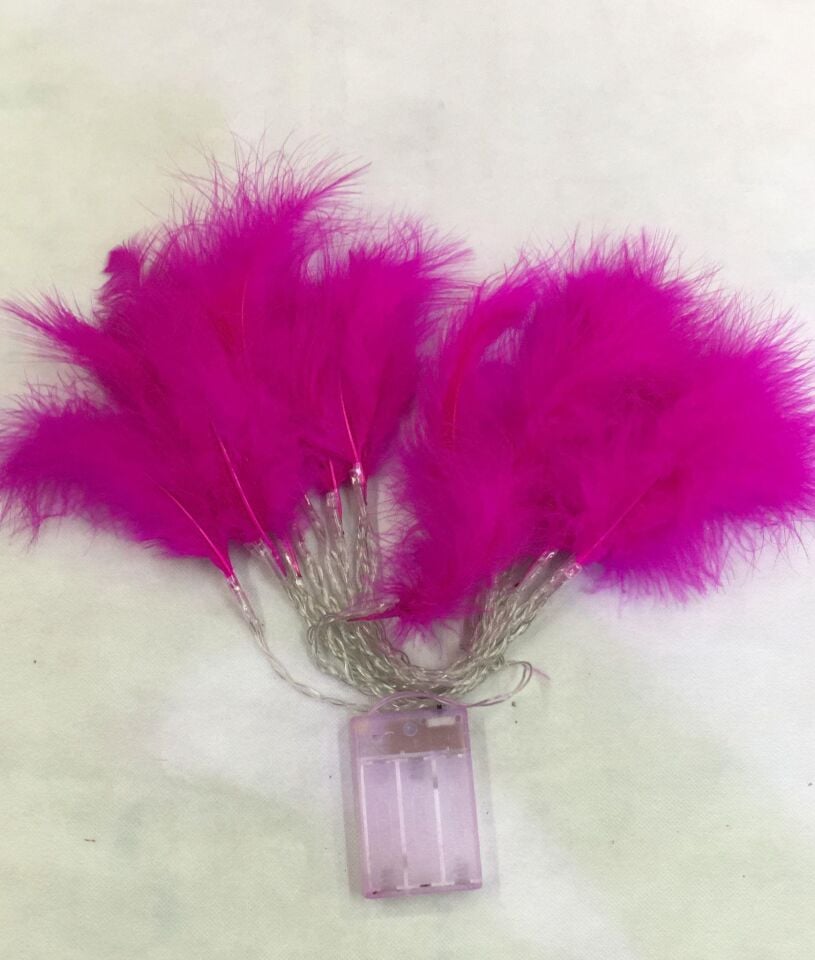 IŞIK PİLLİ LED TÜYLÜ FUŞYA 2MT