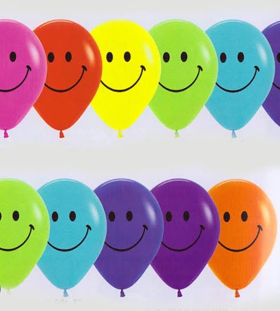 BALON BASKILI GÜLENYÜZ KARIŞIK 100 LÜ