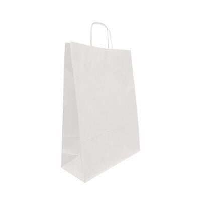 ÇANTA KRAFT  BÜKÜM  SAPLI BEYAZ 18*24cm 25 Lİ