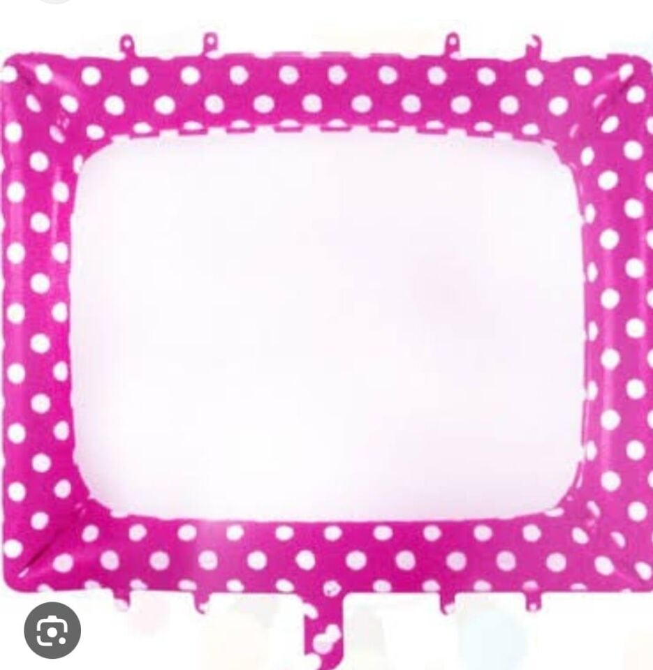 FOLYO BALON ÇERÇEVE PUANTİYELİ PEMBE  KALEMLİ