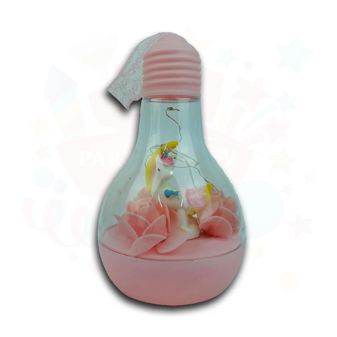HEDİYELİK SÜS LAMBA UNICORN GÜLLÜ PEMBE IŞIKLI