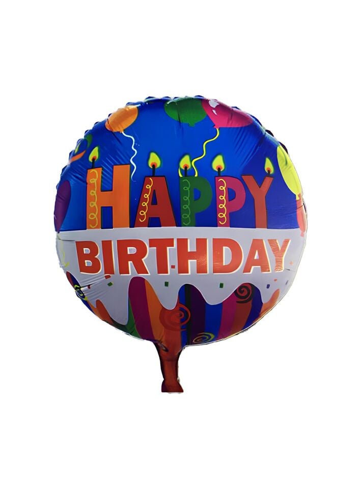 FOLYO BALON HAPPY BIRTHDAY YAZILI RENKLİ 18''
