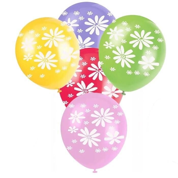 BALON ŞEFFAF BASKILI  PAPATYALI 100'LÜ