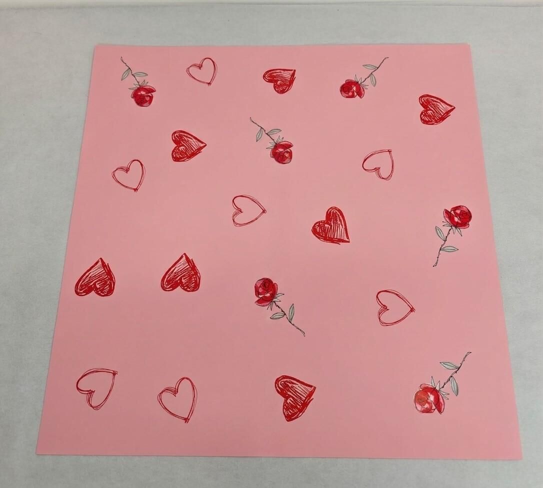 BUKETLİK OPP GÜLLÜ KALPLİ PEMBE 15 Lİ