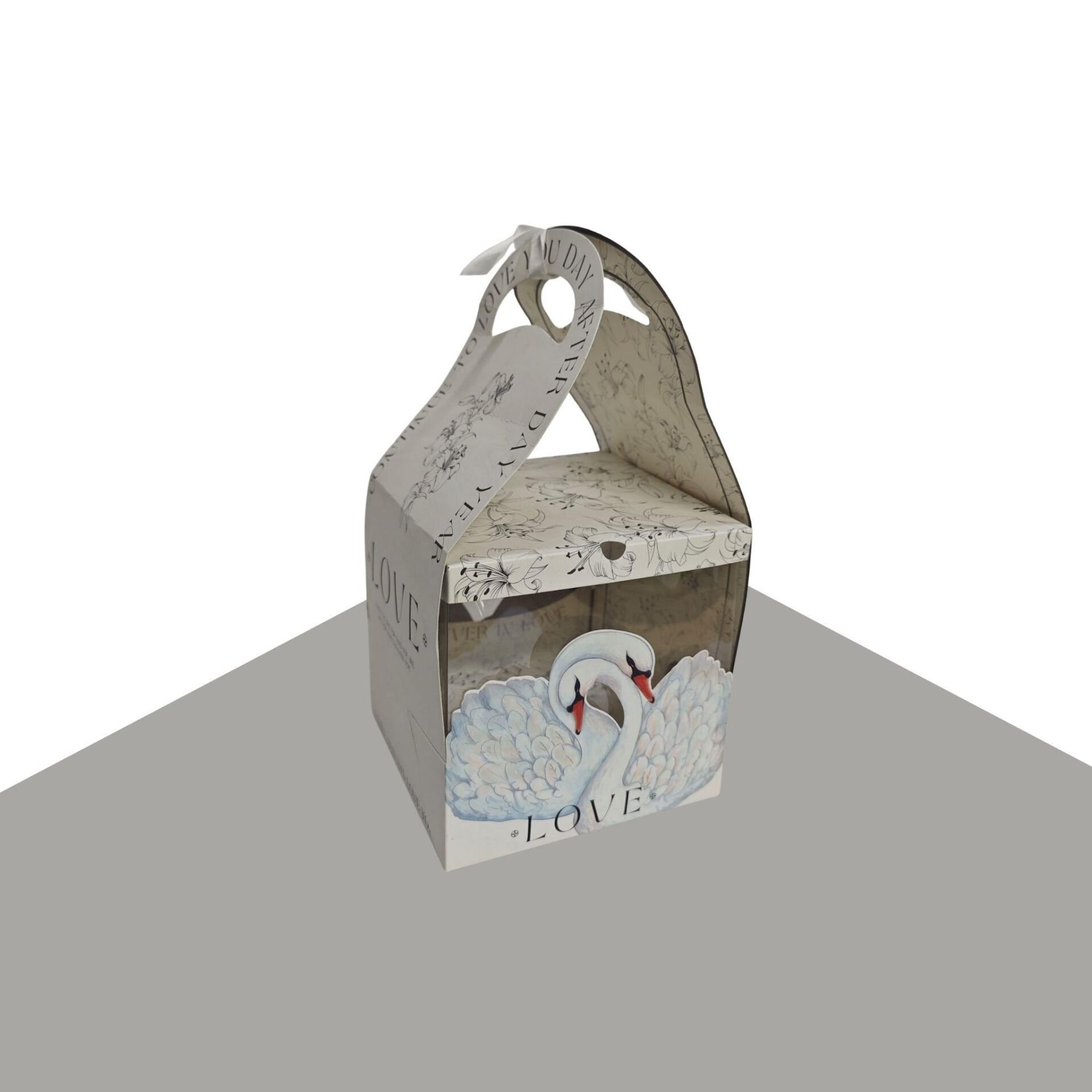 GÜL KUTUSU KUĞULU 20.5*20.5*41 BEYAZ