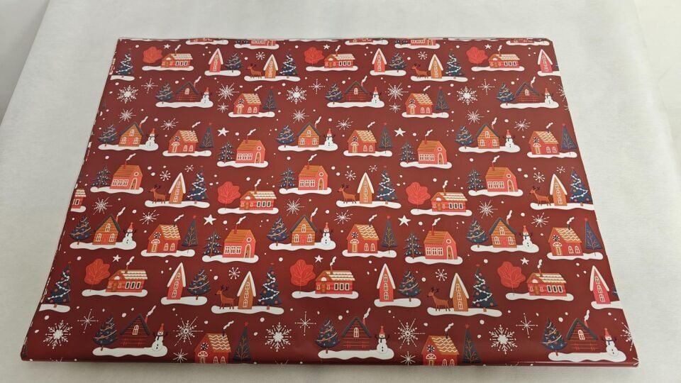 KUŞE KAĞIT 70*100 YILBAŞI BASKILI NOEL EV  50 Lİ