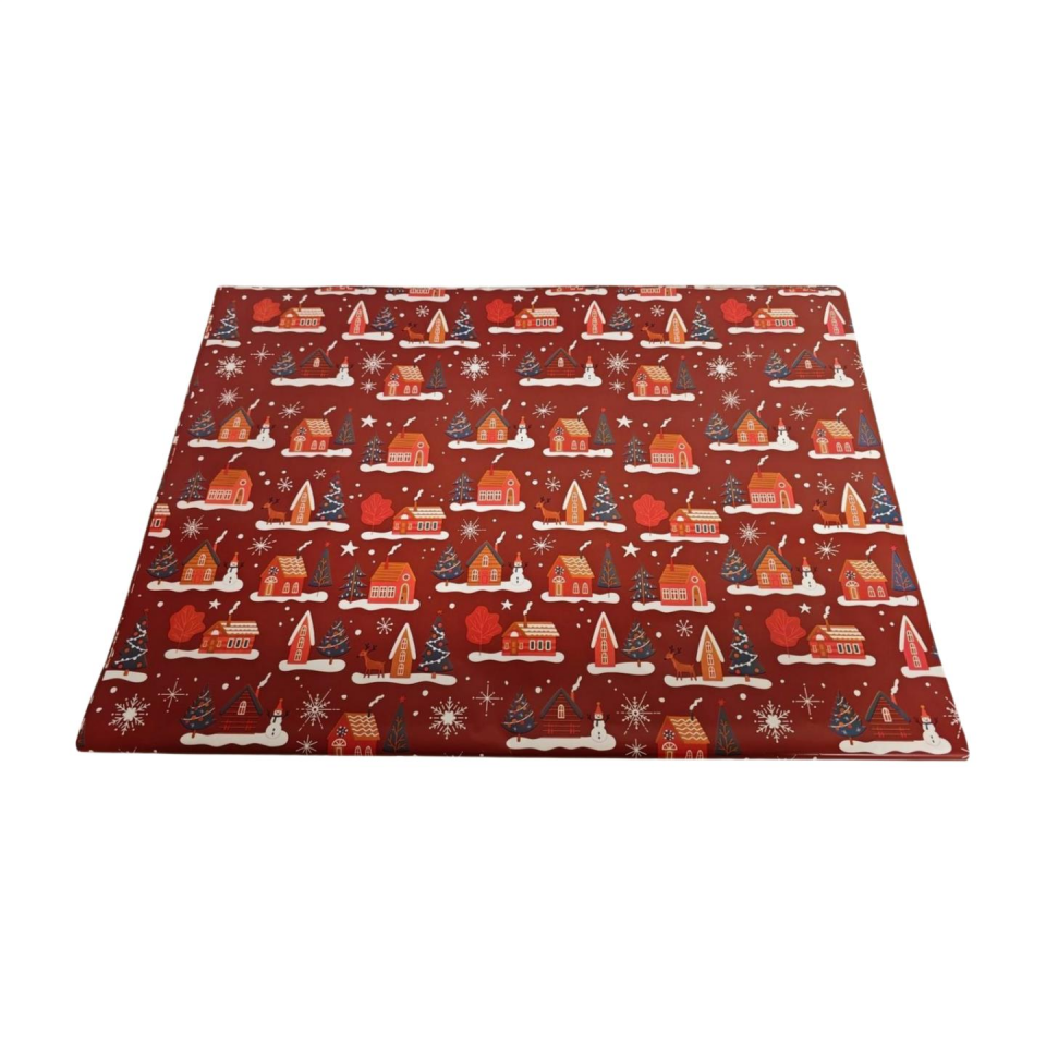 KUŞE KAĞIT 70*100 YILBAŞI BASKILI NOEL EV  50 Lİ