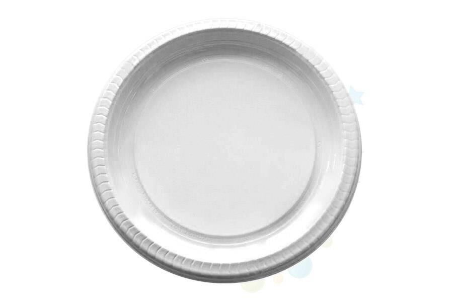 TABAK PLASTİK DÜZ RENKLİ 22cm. 10 LU GÜMÜŞ