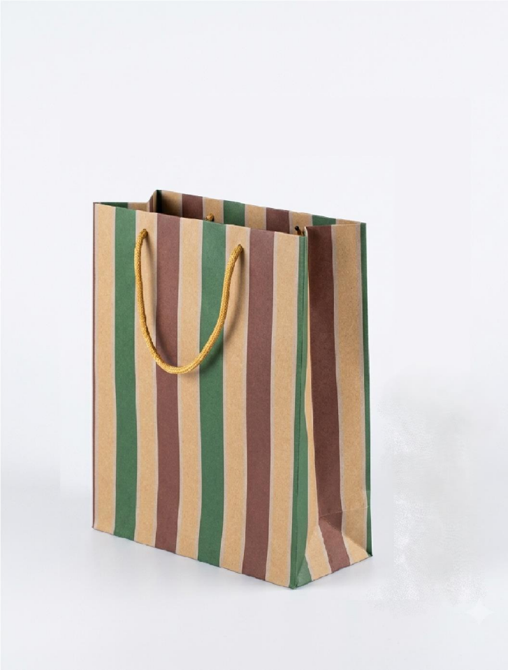 ÇANTA KRAFT İTHAL 15*20 ÇİZGİ DESEN 12 Lİ