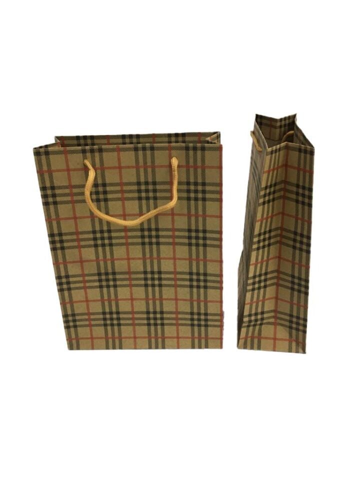 ÇANTA KRAFT İTHAL 19*24 EKOSE DESEN 12 Lİ