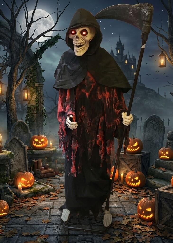 HALLOWEEN İSKELETOR HAREKETLİ MÜZİKLİ 180 CM